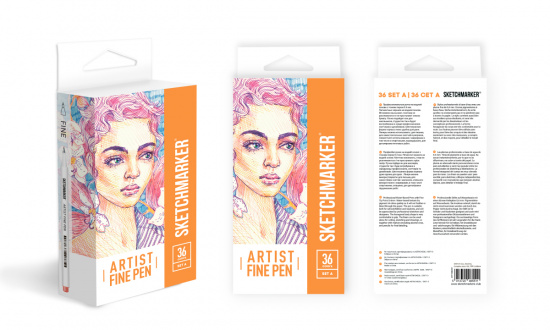 Набор капиллярных ручек Sketchmarker Artist fine pen Set A 36цв Набор капиллярных ручек Sketchmarker Artist fine pen Set A 36цв